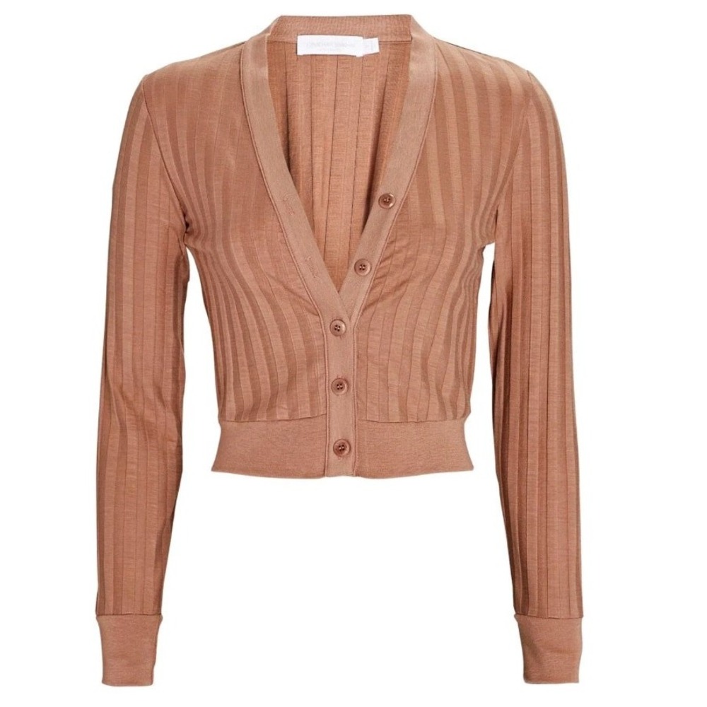 Jonathan Simkhai Brown Ribbed Cardigan